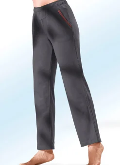 Hot BADER Hose mit Glanzgarn besticktem Zierband ANTHRAZIT