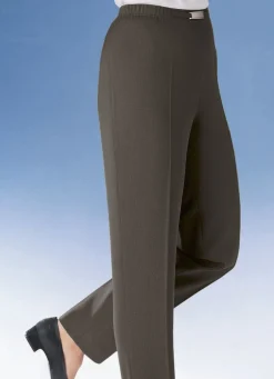 Online BADER Hose mit Metallzier am Bund DUNKELBRAUN MEL.