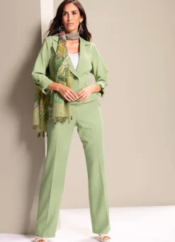 Sale BADER Hose mit rückwärtigem Dehnbund-Einsatz LINDGRÜN