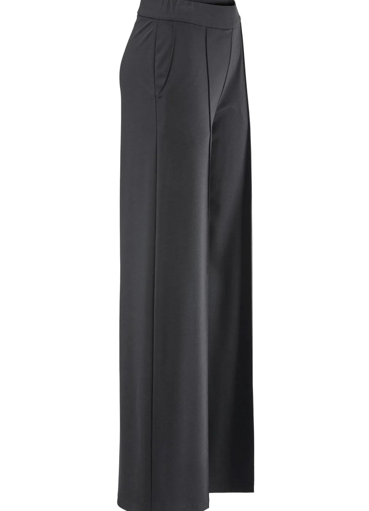 Hot KLAUS MODELLE MADE IN GERMANY Hose mit streckenden Biesen ANTHRAZIT MELIERT