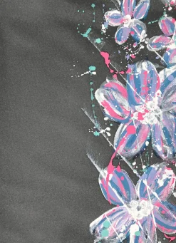 BADER Hose mit tollem Floral Dessin ANTHRAZIT