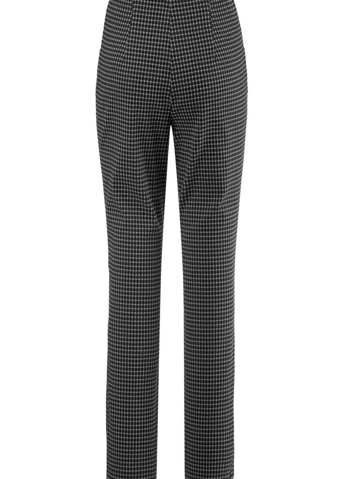 Sale BADER Hose mit trendiger Hahnentritt-Dessinerung SCHILF-SCHWARZ