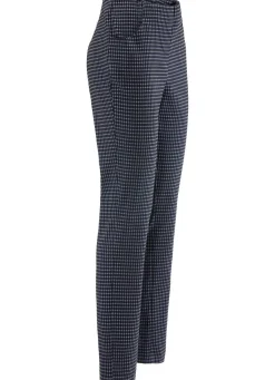 Hot BADER Hose mit trendiger Hahnentritt-Dessinerung BLAU-SCHWARZ