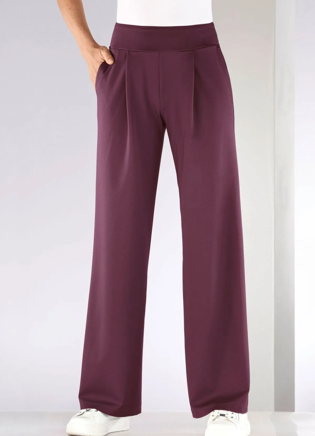 Sale KLAUS MODELLE MADE IN GERMANY Hose mit weitem Beinverlauf BORDEAUX