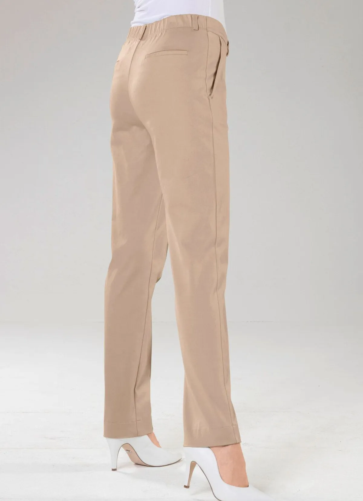 Best Stilschmiede Hose mit Ziersteppungen TAUPE