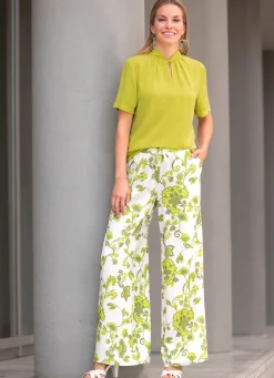 Best BADER Hose von TIZIA ECRU-KIWI-OLIV-BUNT