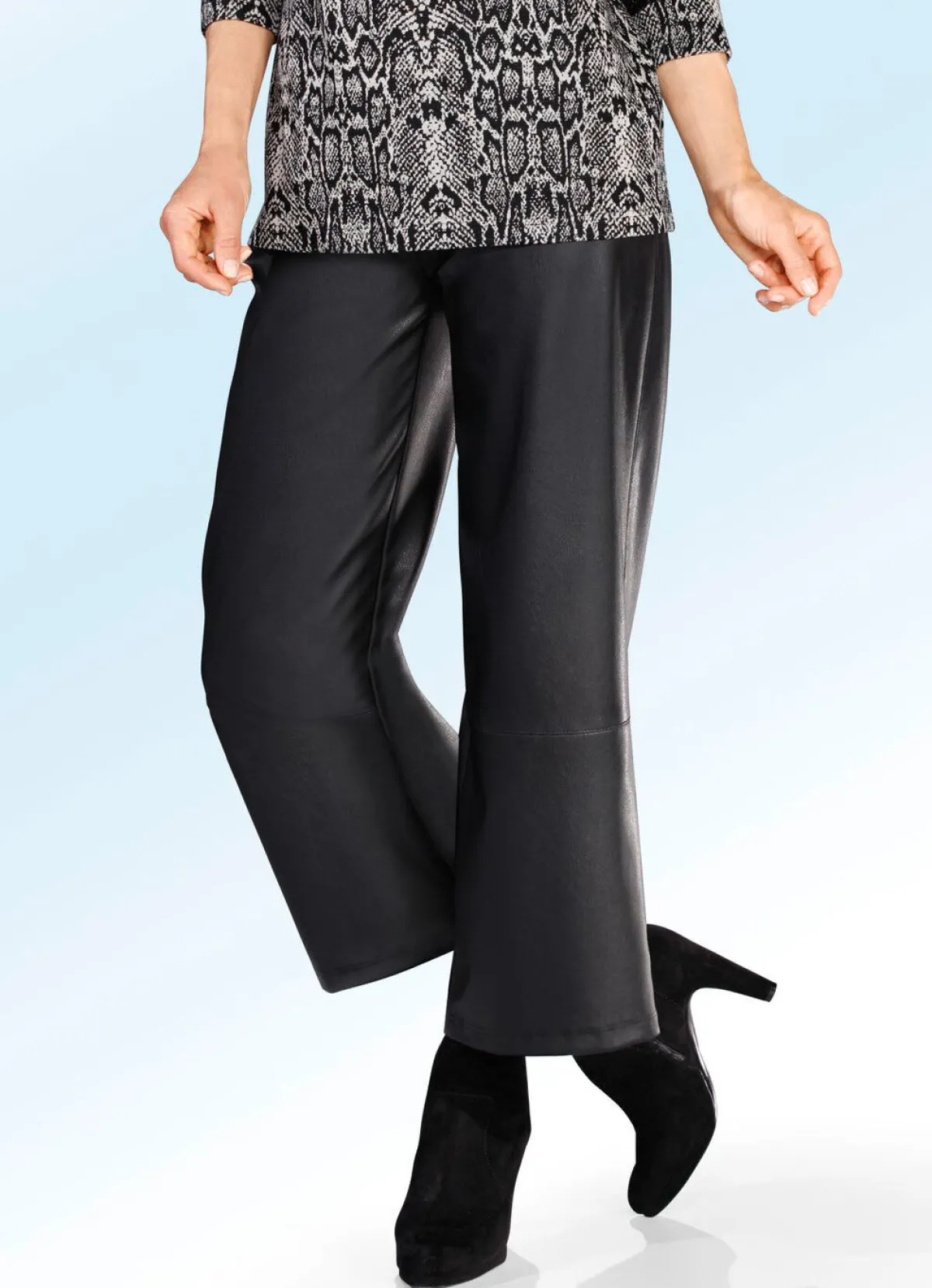 Best KLAUS MODELLE MADE IN GERMANY Hose aus softem Nappaleder-Imitat SCHWARZ