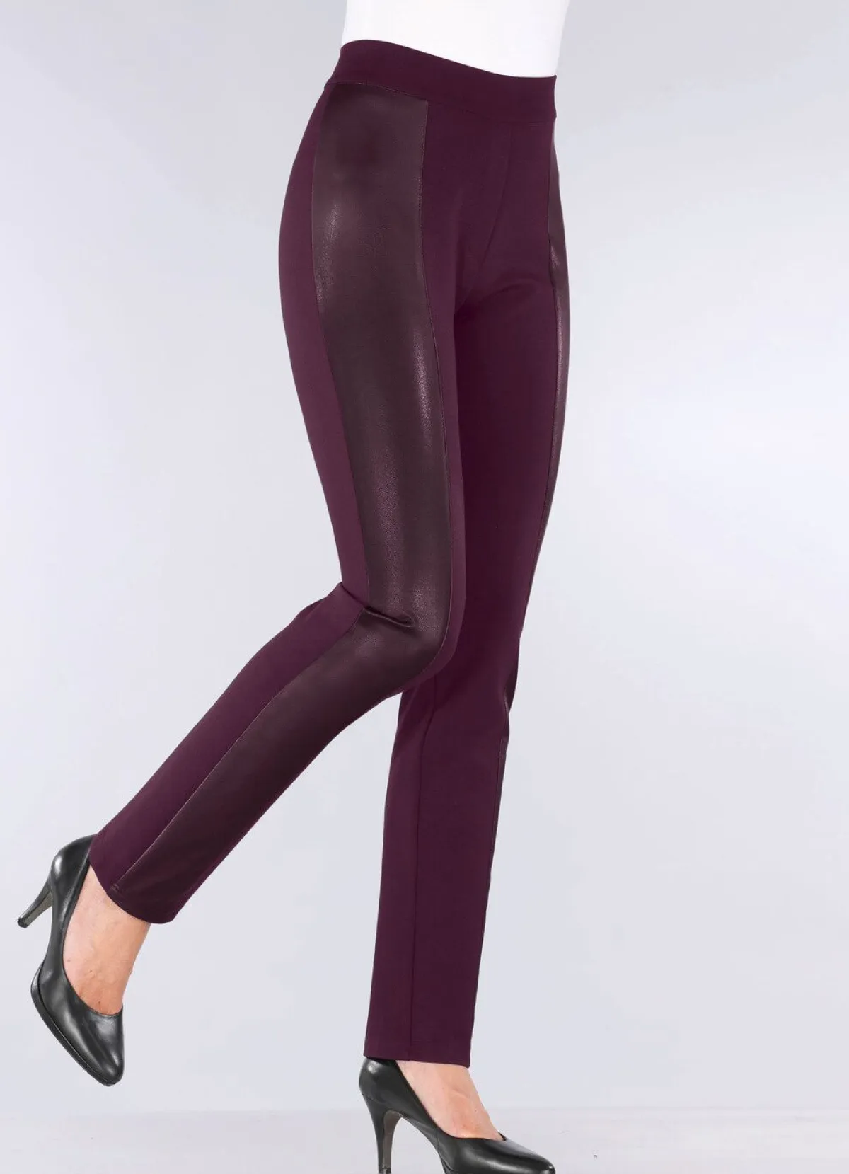 Sale KLAUS MODELLE MADE IN GERMANY Hose im angesagten Materialmix BROMBEER