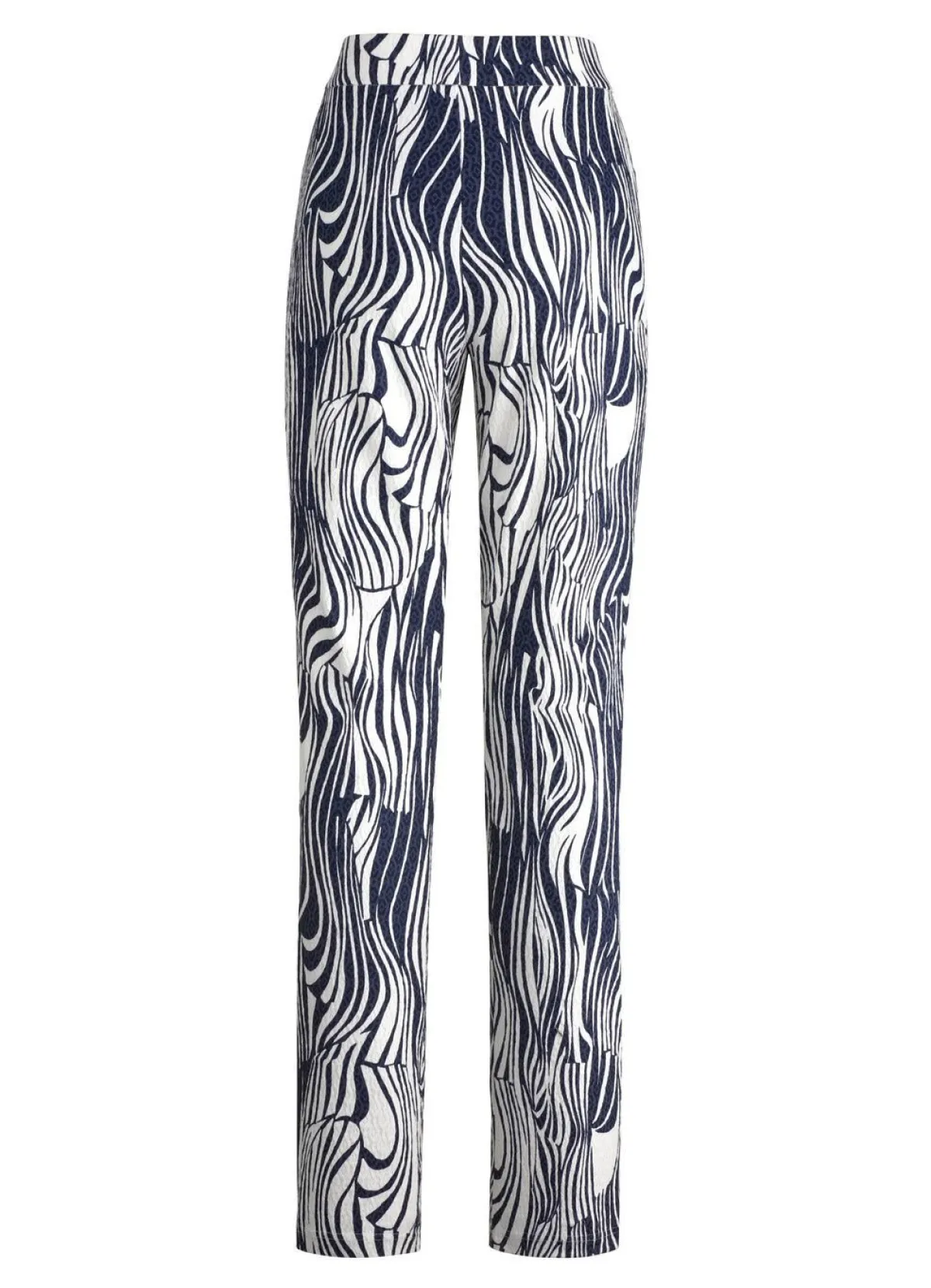 KLAUS MODELLE MADE IN GERMANY Hose in ausdrucksstarker Dessinierung DUNKELBLAU-WEISS