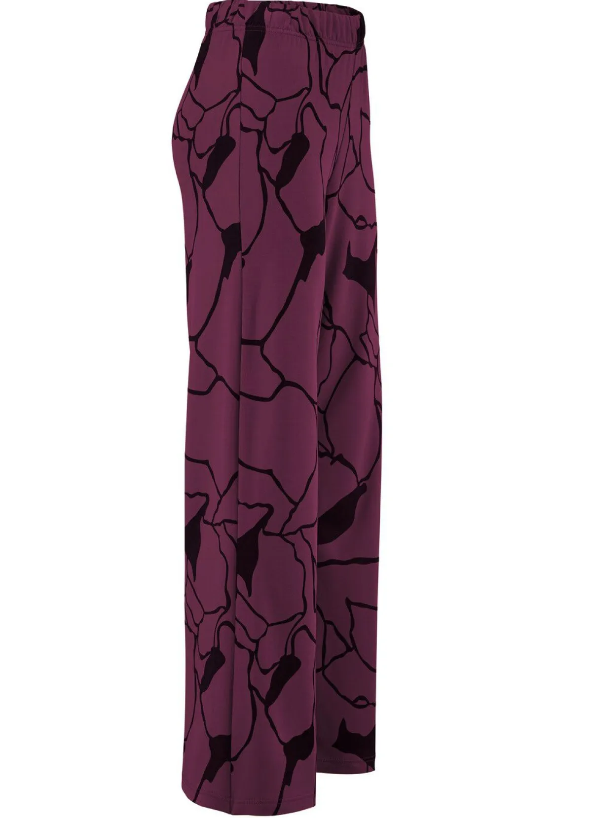 Clearance KLAUS MODELLE MADE IN GERMANY Hose in bequemer Weite AUBERGINE-SCHWARZ