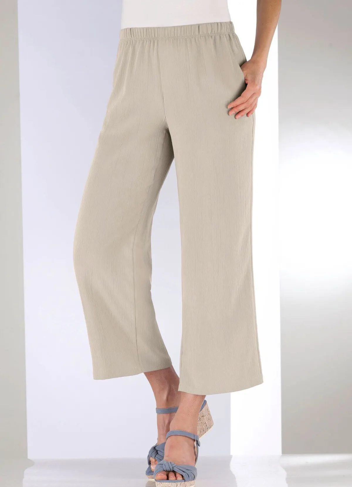 New KLAUS MODELLE MADE IN GERMANY 7/8-Hose in bequemer Weite BEIGE