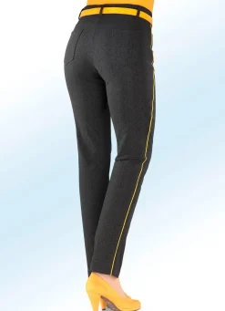 Online BADER Hose in dezenter Fischgrat-Optik SCHWARZ-GRAFIT-MESSING