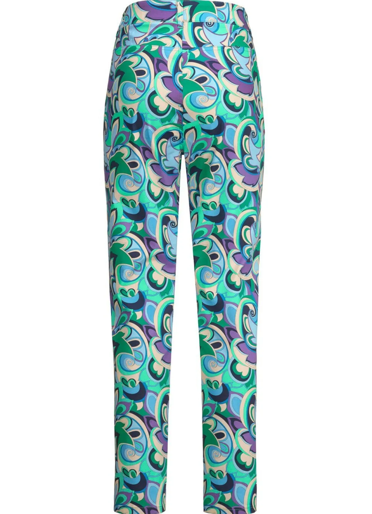 Clearance BADER Hose in Knöchellänge mit farbbrillantem Druck GRÜN-BLEU-BEIGE