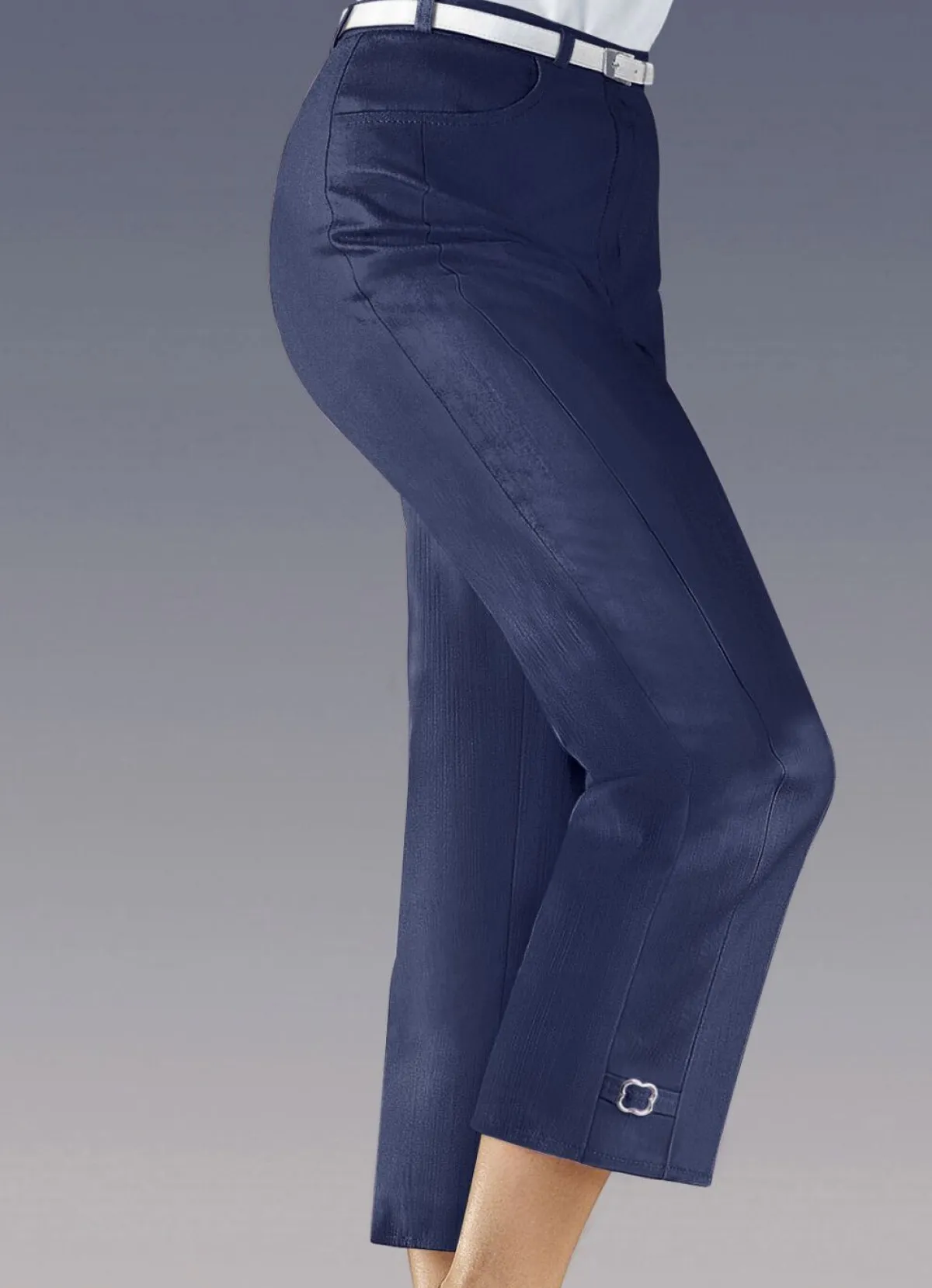 Best KLAUS MODELLE MADE IN GERMANY Hose in 7/8 Länge JEANSBLAU