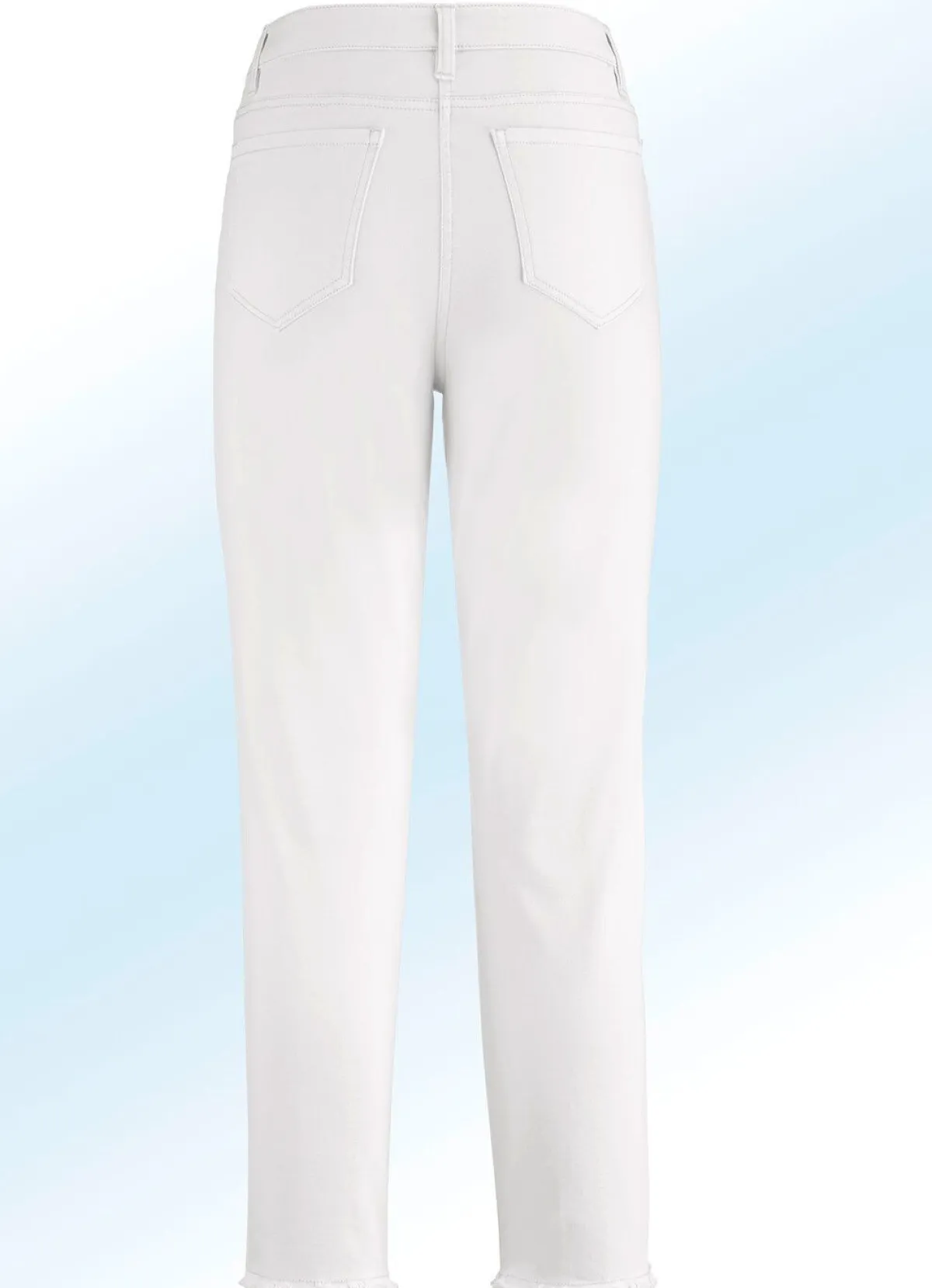 New BADER Hose in 7/8-Länge mit interessantem Fransenabschluss ECRU