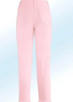 Discount BADER Hose in 7/8-Länge mit interessantem Fransenabschluss ROSÉ