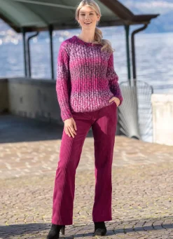 Outlet KLAUS MODELLE MADE IN GERMANY Hose in modischer Weite BEERE