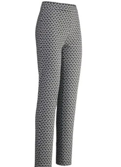 Best KLAUS MODELLE MADE IN GERMANY Hose mit aktueller Dessinierung SCHWARZ-ECRU