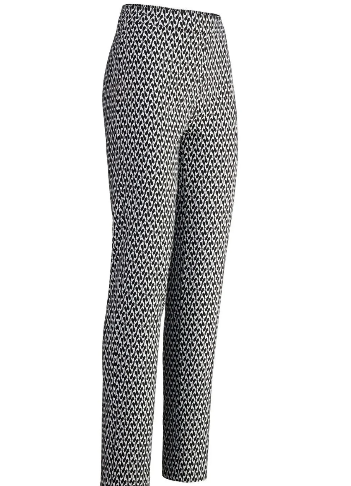 Best KLAUS MODELLE MADE IN GERMANY Hose mit aktueller Dessinierung SCHWARZ-ECRU
