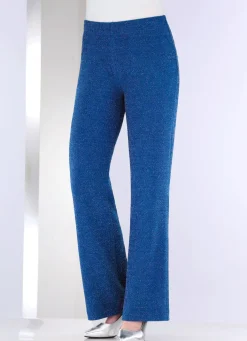 New KLAUS MODELLE MADE IN GERMANY Hose mit edel funkelndem Glanzgarn ROYALBLAU
