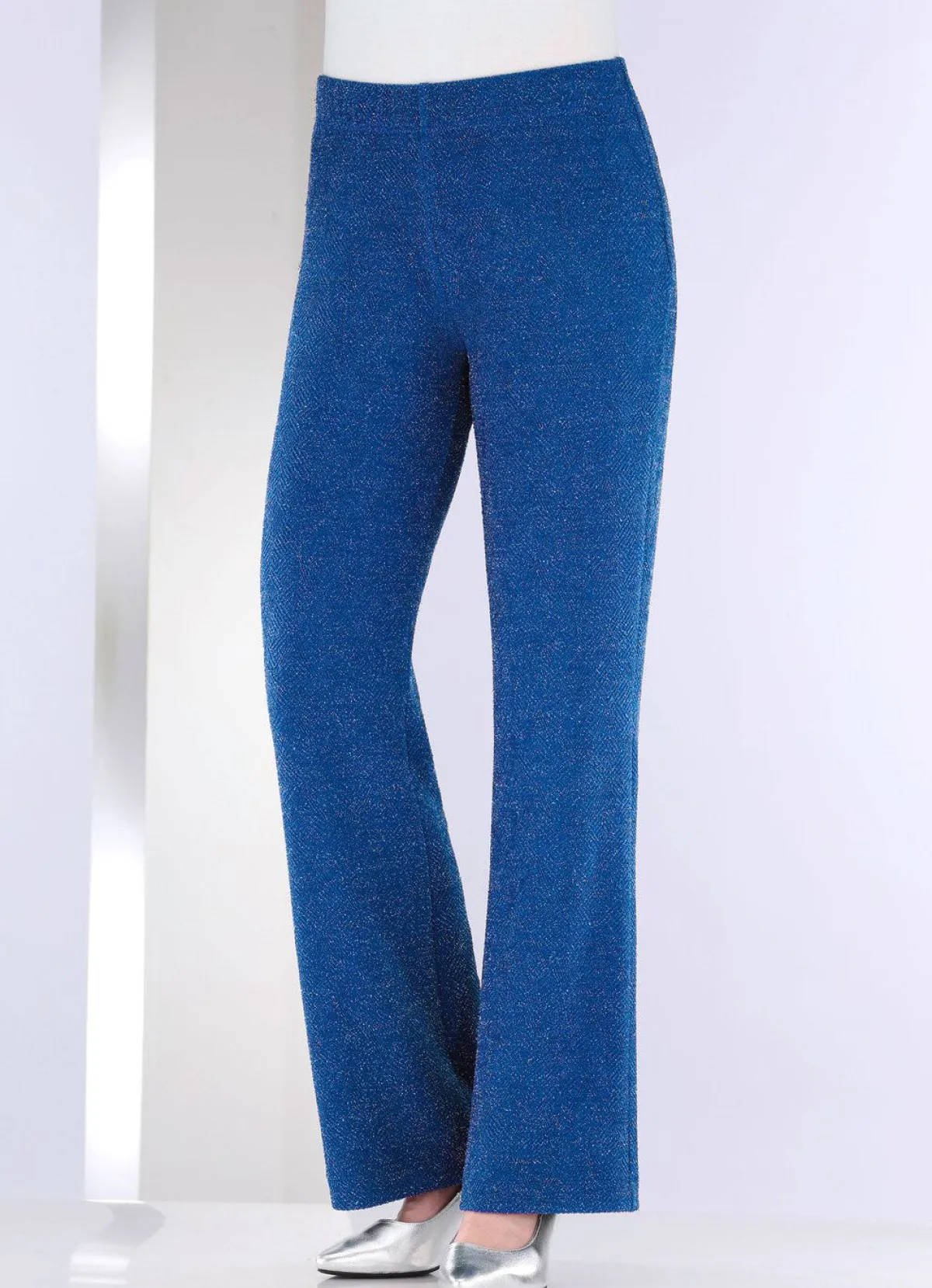 New KLAUS MODELLE MADE IN GERMANY Hose mit edel funkelndem Glanzgarn ROYALBLAU