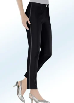 Discount BADER Hose mit effektvollem Zierband SCHWARZ
