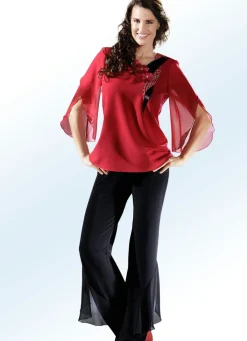 Clearance ELENA EDEN Hose mit effektvollen Volants SCHWARZ