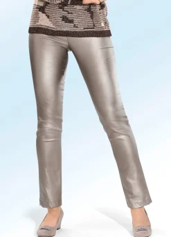 Discount BADER Hose mit fein schimmerndem Glanzeffekt TAUPE