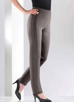 KLAUS MODELLE MADE IN GERMANY Hose mit figurgünstiger Teilungsnaht TAUPE