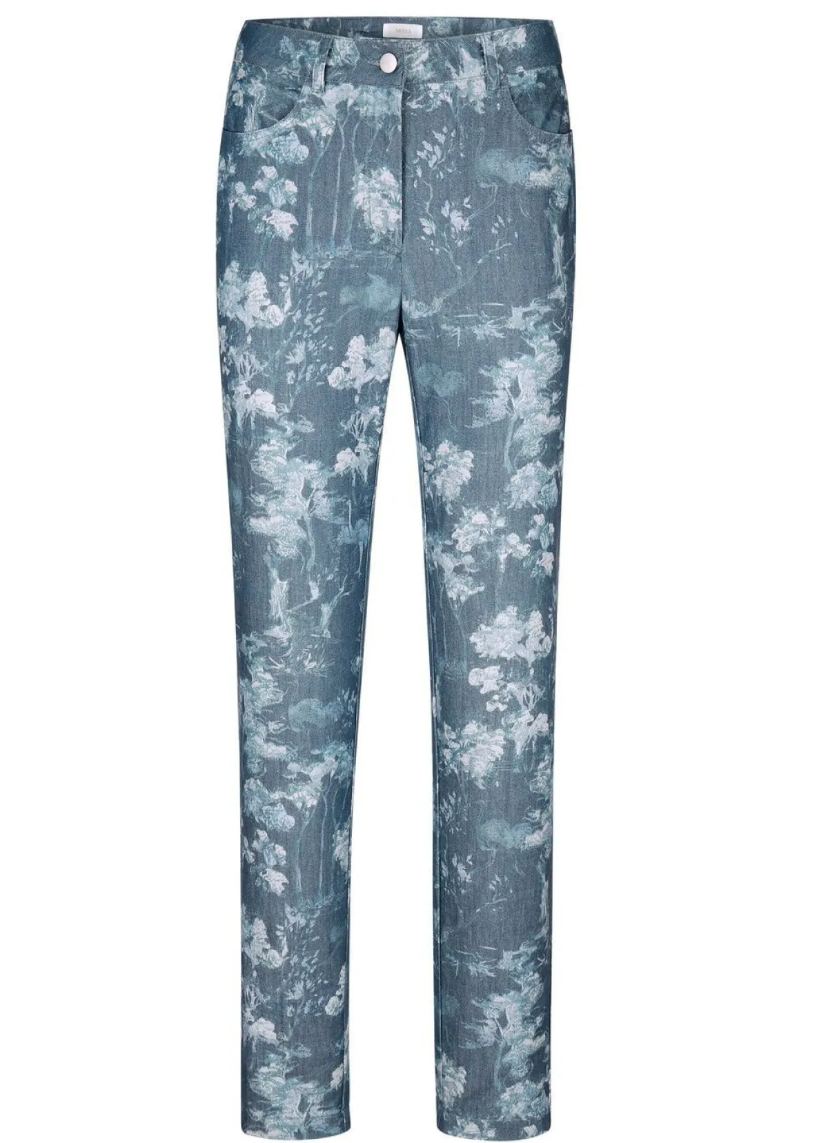 Clearance BADER Hose mit floraler Dessinierung BLAU-WEISS