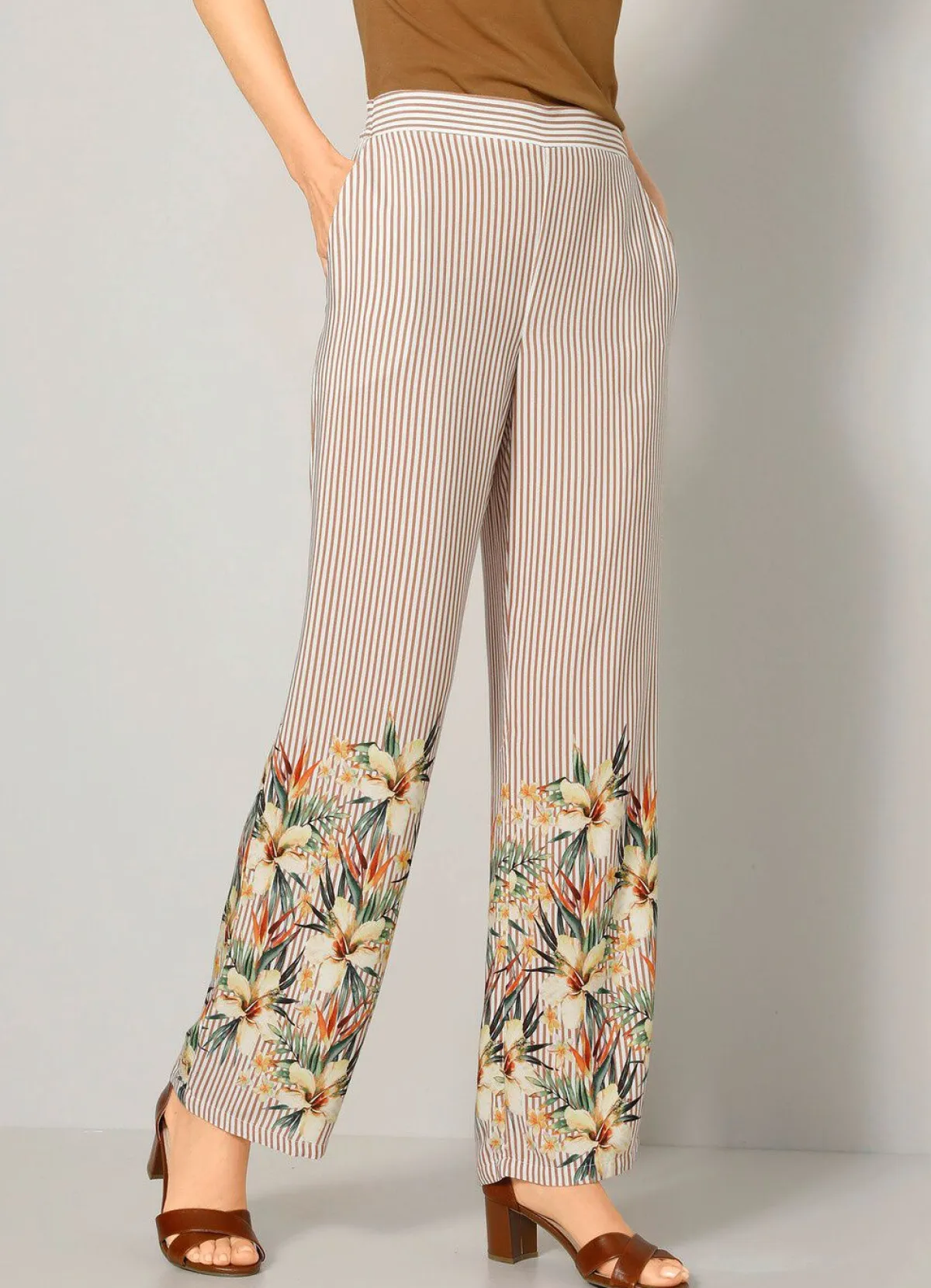 Online BADER Hose mit foraler Dessinierung MULTICOLOR