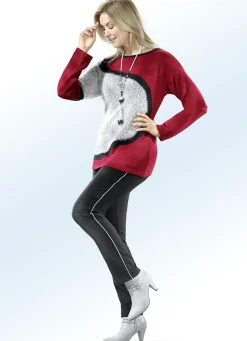 Best BADER Hose mit kontrastfarbener Zierpaspel SCHWARZ-H''GRAU