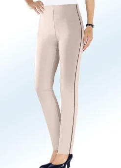 Sale KLAUS MODELLE MADE IN GERMANY Hose mit kontrastfarbener Zierpaspel ROSENHOLZ
