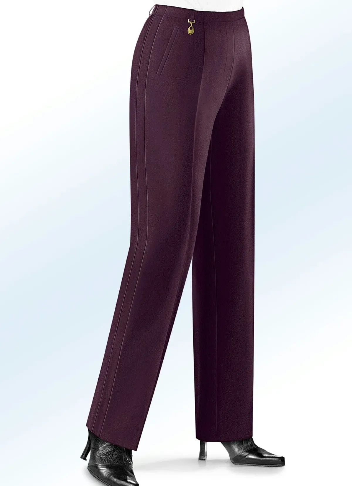 Sale BADER Hose mit leicht ausgestellter Fußweite AUBERGINE