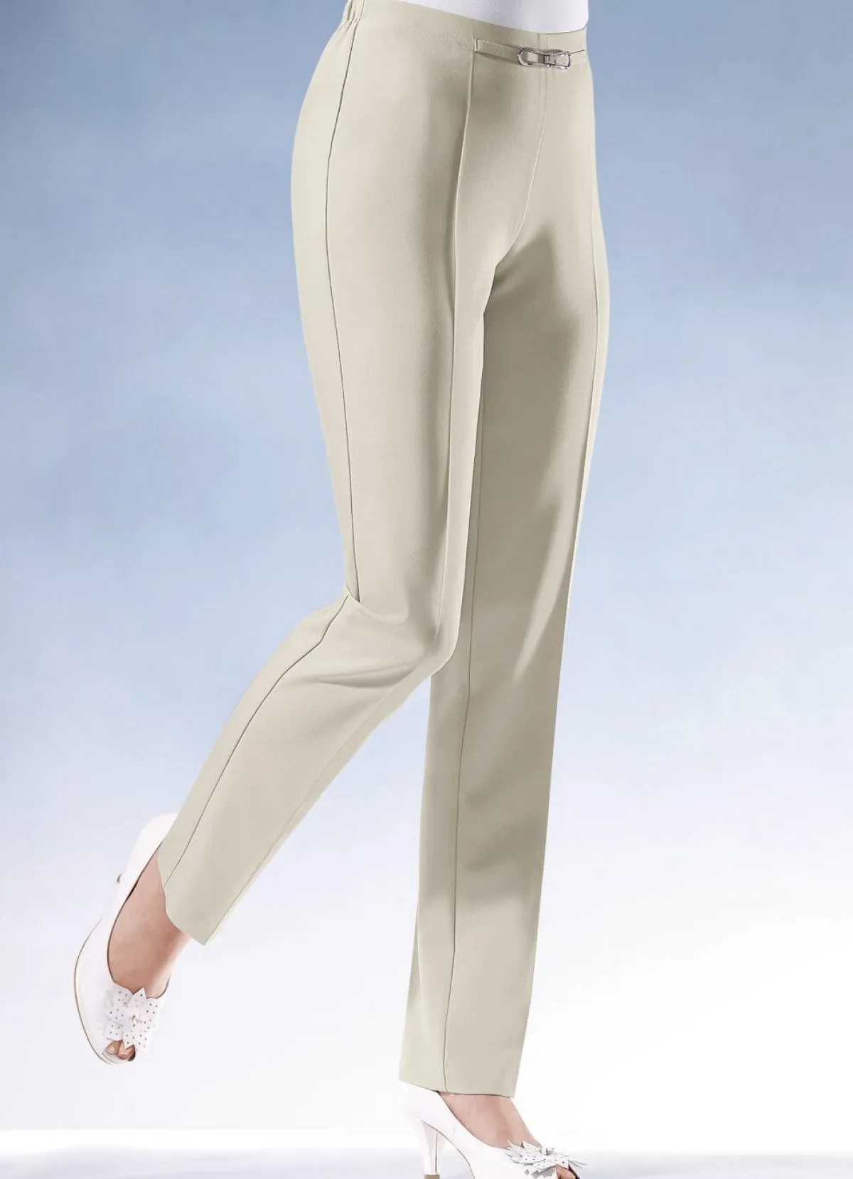 Clearance BADER Hose mit modisch schmaler Fußweite HELLBEIGE