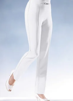Discount BADER Hose mit modisch schmaler Fußweite WEISS