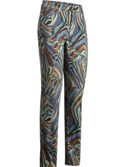 Outlet BADER Hose mit rückwärtigen Dehnbundeinsätzen JEANSBLAU-SALBEI-BRAUN