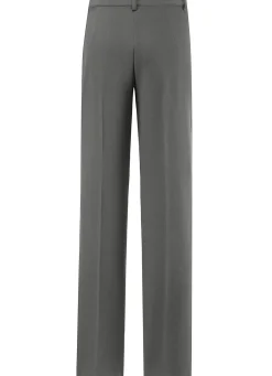 Outlet BADER Hose mit silberfarbener Kontrastpaspel GRAU MELIERT