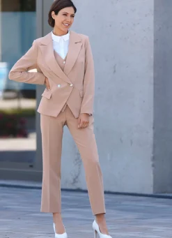 Clearance BADER Hosenanzug mit doppelreihig geknöpftem Blazer PUDER
