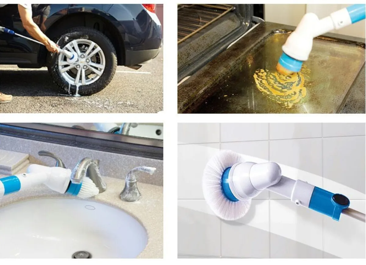 Discount MEDIA SHOP Hurricane Spin Scrubber Akku-Reinigungsbürste WEISS/BLAU
