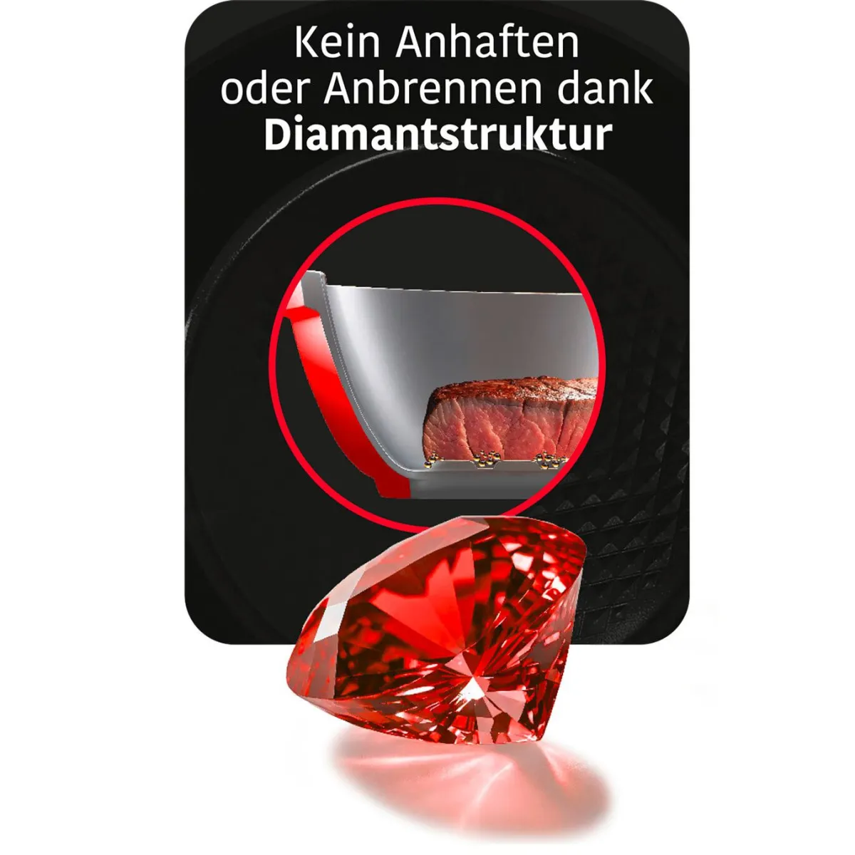 BADER „Hyperflon Diamant®“ Pfannen-Set aus Aluminium ROT-SCHWARZ