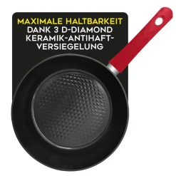 BADER „Hyperflon Diamant®“ Pfannen-Set aus Aluminium ROT-SCHWARZ