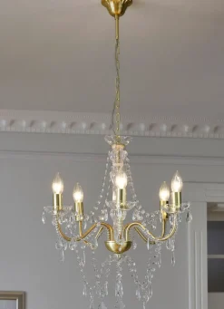 Outlet BADER Imposanter Kronleuchter, 5-flammig GOLD