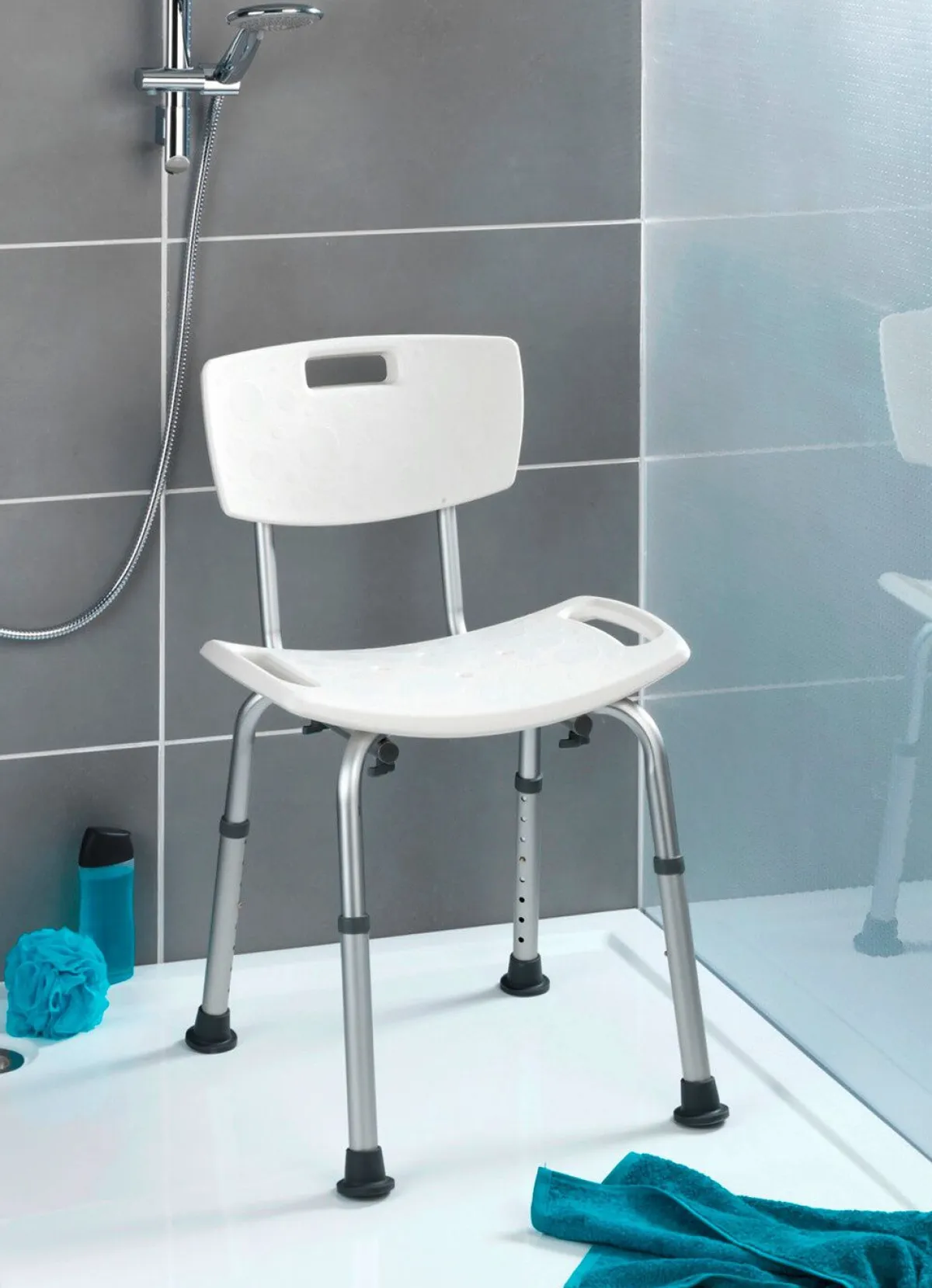 Sale BADER 2-in-1 Badestuhl/-hocker für sicheres Baden und Duschen WEISS