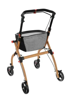 Clearance BADER Indoor Rollator - in edler Vollholzoptik SCHWARZ-BRAUN