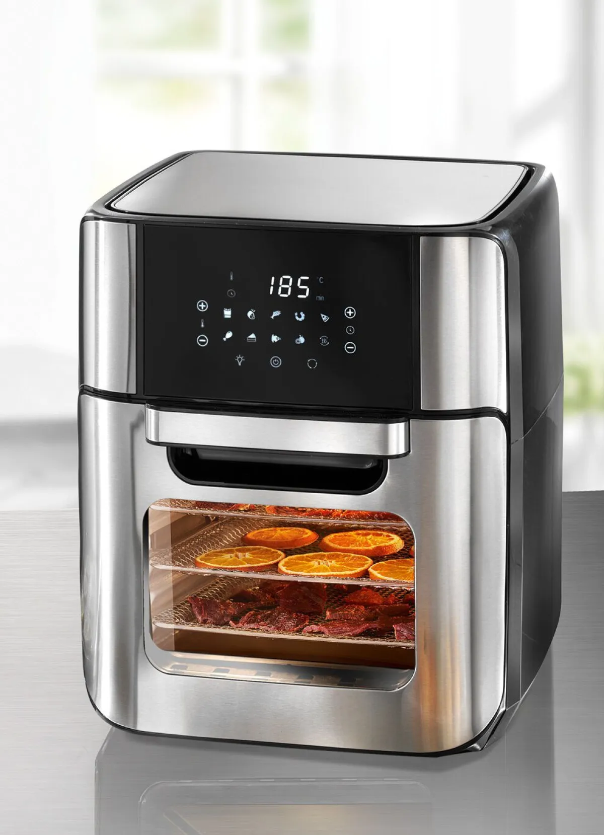 Hot BADER 10-in-1 Heißluft-Fritteuse SCHWARZ-EDELSTAHL