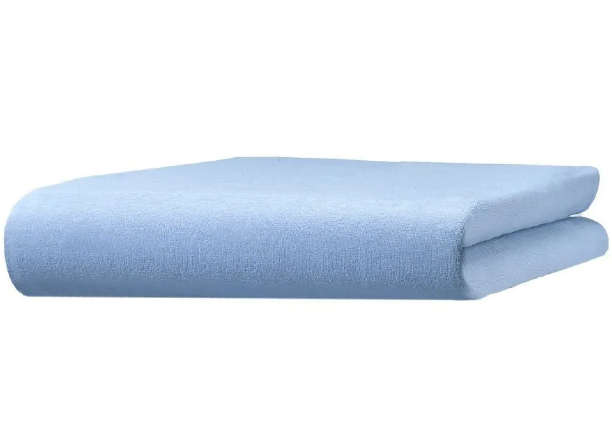 BADER irisette Mako-Jersey-Spannbetttuch BLAU