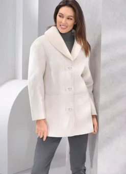 Best BADER Jacke aus Veloursleder-Imitat NATUR