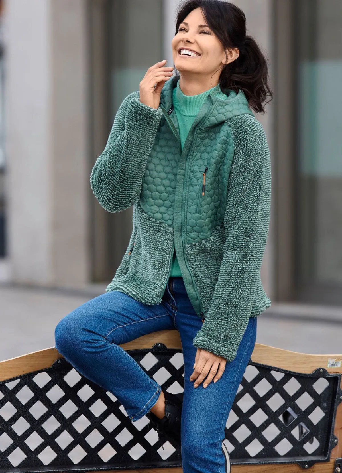 New BADER Jacke im aktuellen Materialmix SALBEI