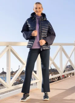 Outlet BADER Jacke in trendaktuellem Materialmix MARINE